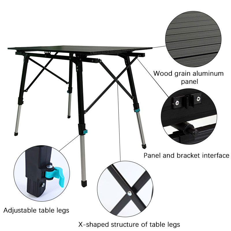 table de camping réglable