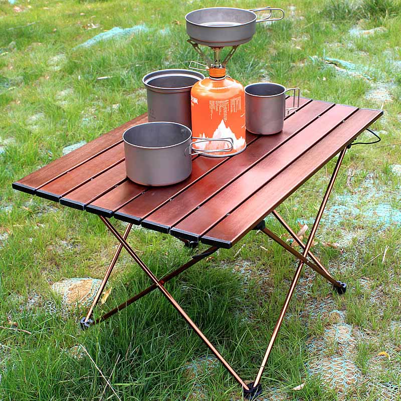 Table de camping pliante en alliage d'aluminium