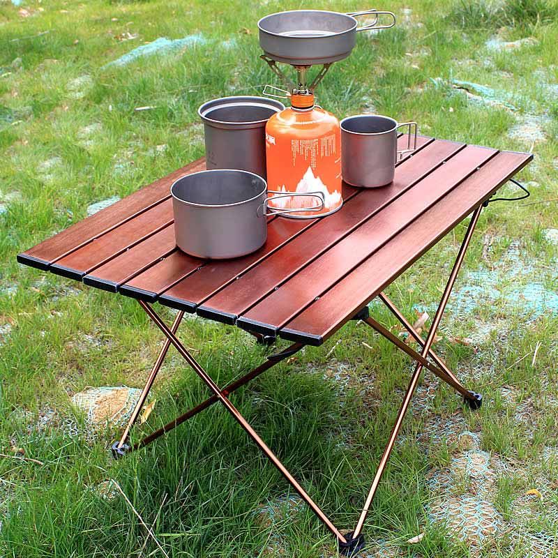 Table de camping pliante en alliage d'aluminium