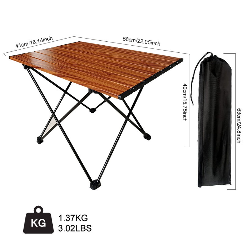 Table de camping pliante en alliage d'aluminium