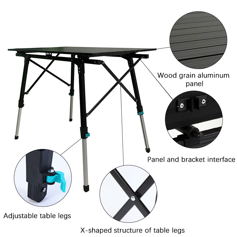 table pliante réglable en aluminium