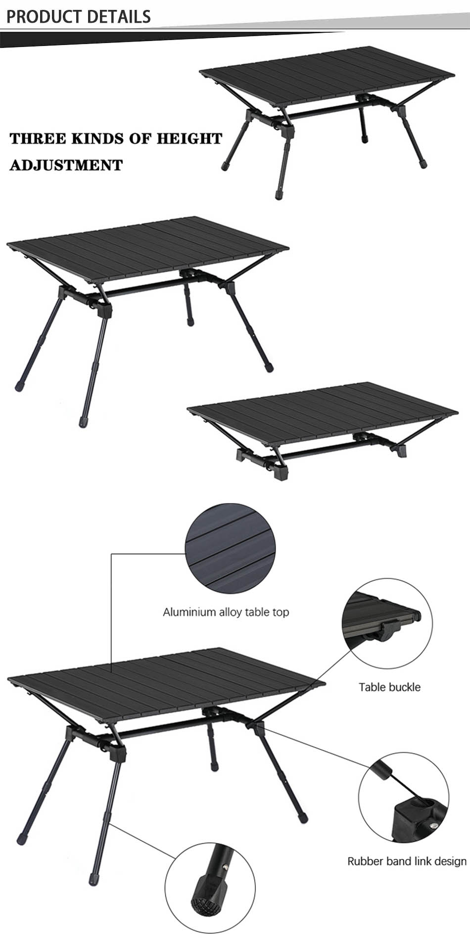 Table en aluminium robuste