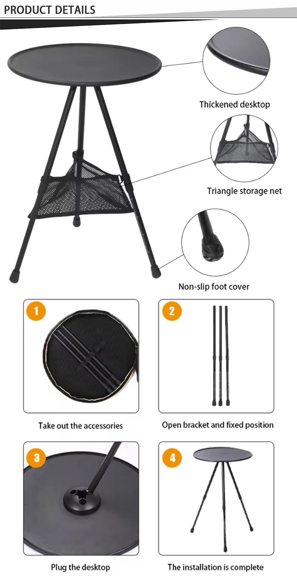 table de camping pliable