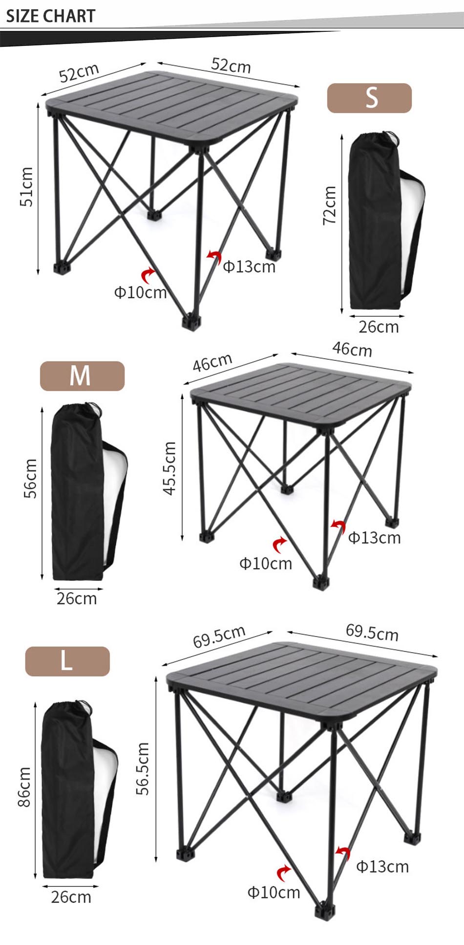 Table de pique-nique réglable