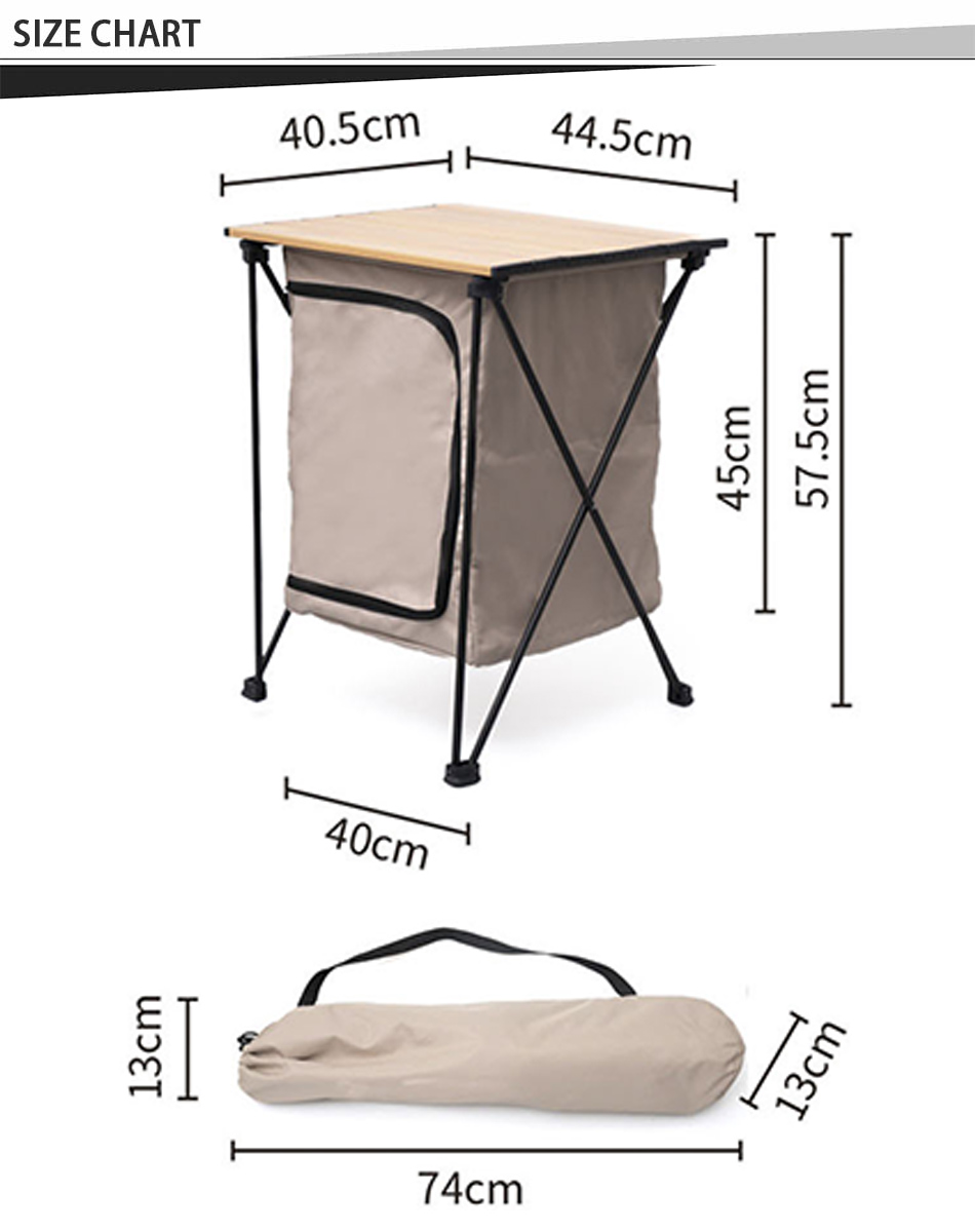 Table de pique-nique de camping avec rangement