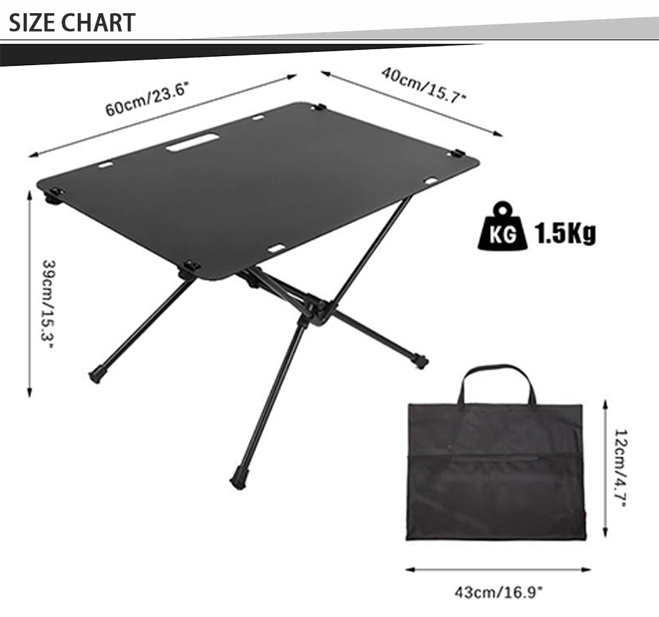 table de camping ultralégère et durable