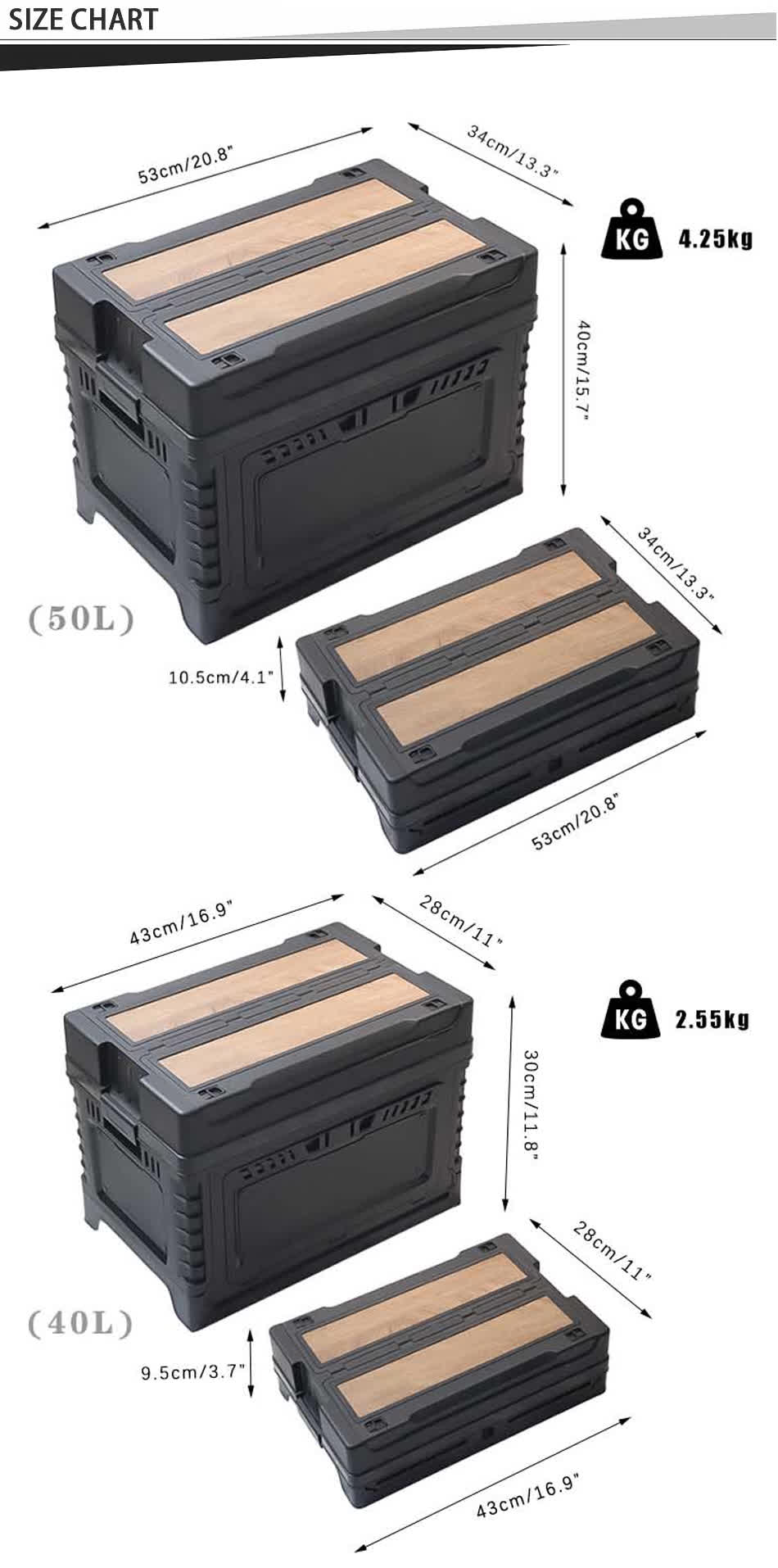 Boîte de rangement avec ouverture frontale