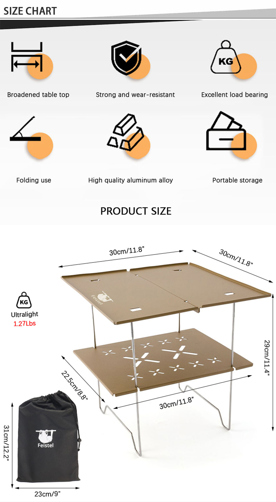 tableau pliant de table de camping