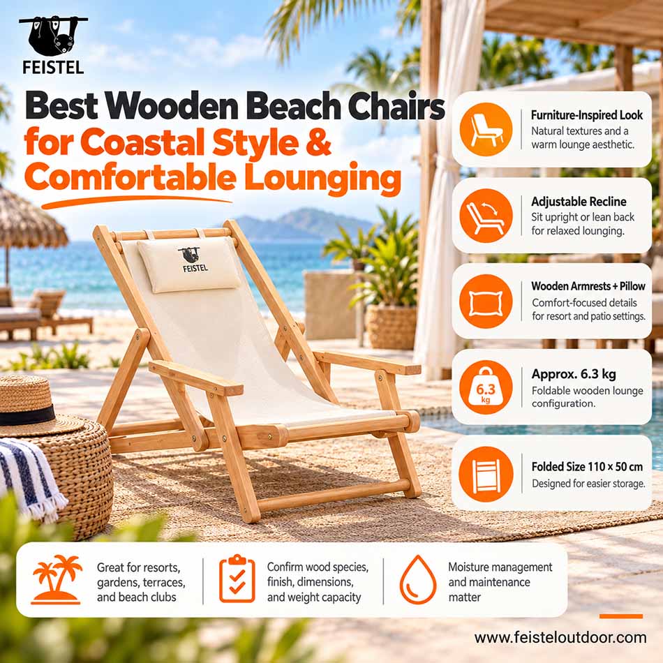 wooden beach chair