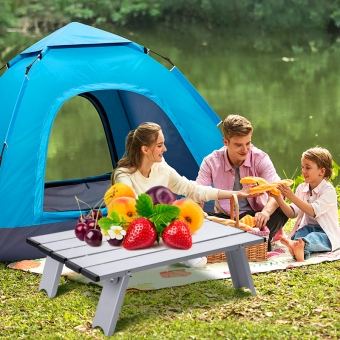 table de pique-nique pliante portable légère table de camping en plein air avec dessus de table en aluminium et sac de transport pour pique-nique , en plein air
