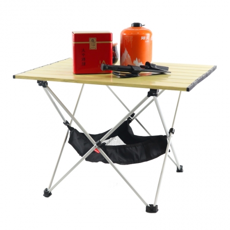 Table de camping pliante légère réglable en hauteur en aluminium table roulante extérieure portable 