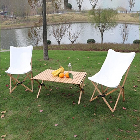 Chaise pliante extérieure en hêtre , chaise longue en bois de plage pour le camping , plage de pique-nique en sac à dos 