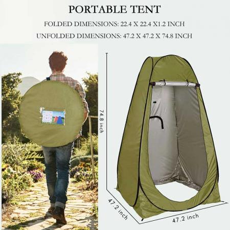 tente de douche escamotable compacte portable extérieure avec sac de transport 