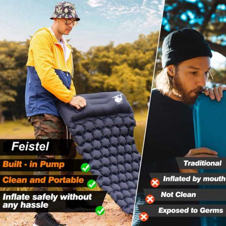 Matelas de couchage pneumatique compact et léger pour la randonnée en camping 