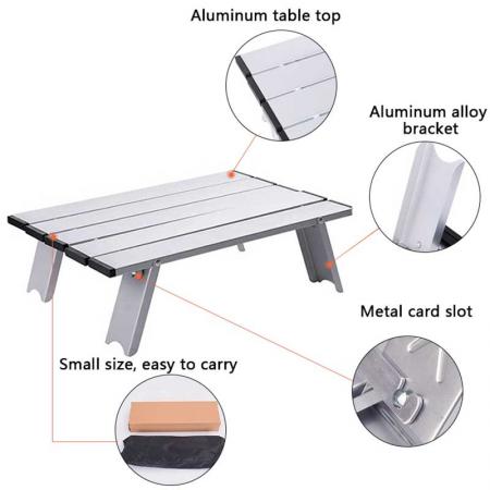 table pliable en aluminium camping en aluminium léger en plein air pour les arrière-cours de plage BBQ party 