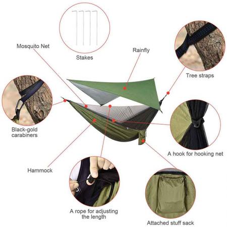 bâche de hamac imperméable légère hamac housse de hamac anti-pluie pour la randonnée et le matériel de camping 