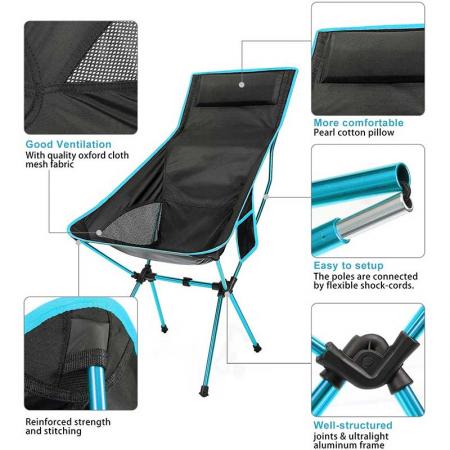 Chaise pliante extérieure chaise de plage de camping légère pour la pêche randonnée randonnée 