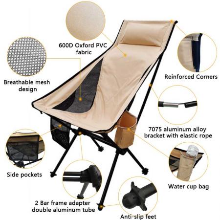 ensemble table et chaise d'extérieur chaise pliante de camp portable avec sac de transport facile à transporter pour l'extérieur 
