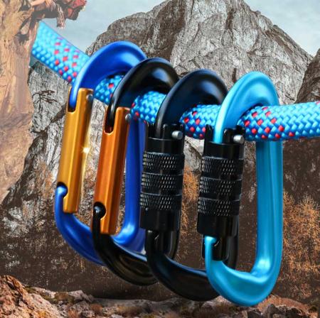 Mousqueton de verrouillage à vis d'escalade en aluminium personnalisé 12kn équipement d'escalade clips de mousqueton de gymnastique mousqueton à vis 
