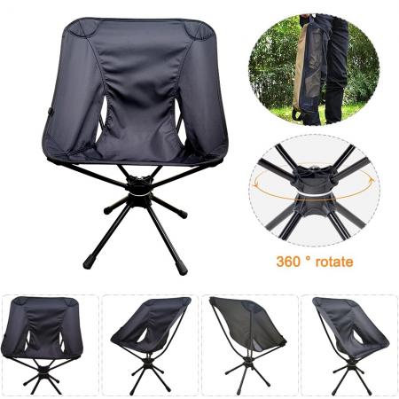 Chaise de camping chaise d'extérieur compacte en aluminium de qualité aéronautique rotation à 360 degrés chaise 