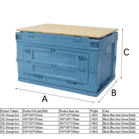boîte de rangement empilable contenant des bacs de rangement pliables avec couvercles
 