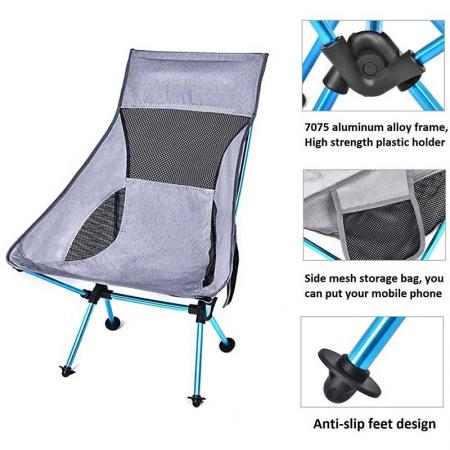 chaise de camping pliante ultralégère, compacte portable pour le camping en plein air, voyage, plage, pique-nique, festival, randonnée 