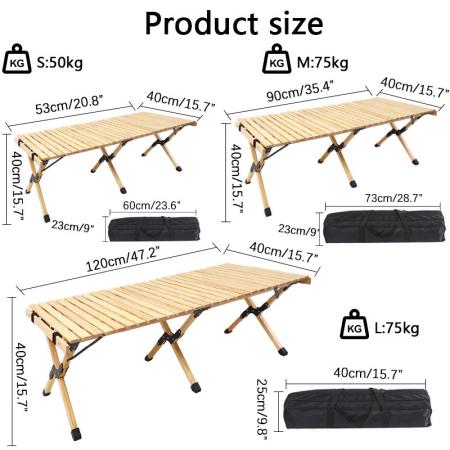 Table en bois de camping table de pique-nique pliante en plein air table en bois pour camp BBQ pique-nique plage plage 