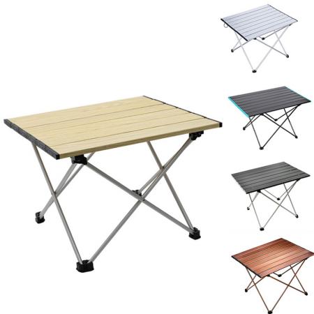 tables d'appoint de camping portables avec plateau en aluminium: table pliante à plateau rigide 