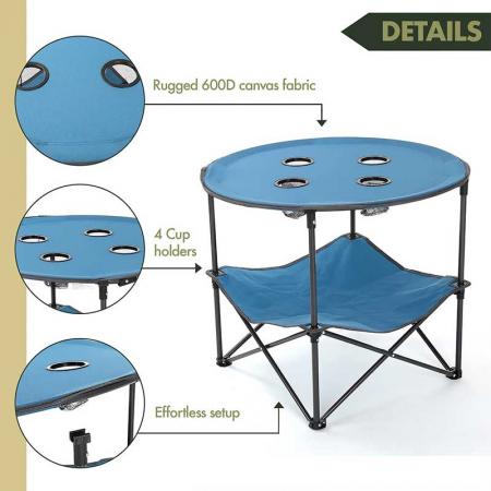 Table de camping pliante ultralégère pour le pique-nique de randonnée en camping en plein air 