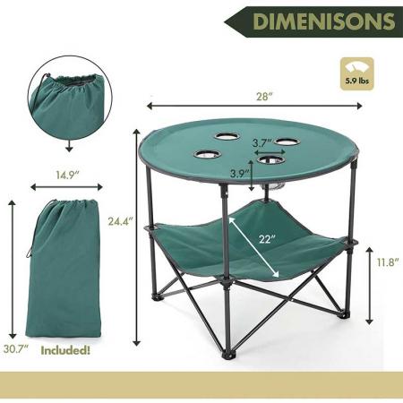 Table pliable table de camping portable ultralégère compacte avec sac de transport pour pique-nique en plein air camping 