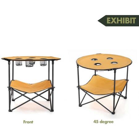 Tables table portable pliante avec 4 porte-gobelets et sac de rangement pique-nique pliant pour la plage en plein air 