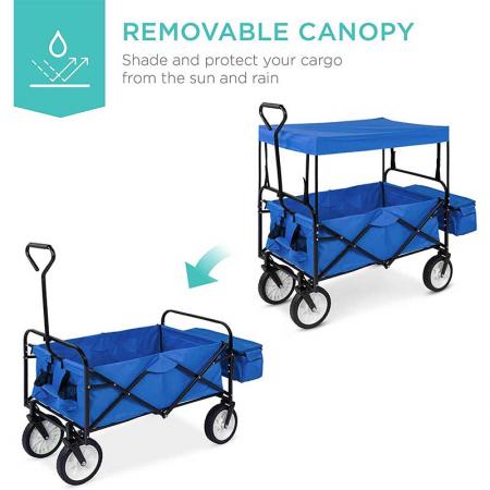 chariot de camping pliable chariot de plage avec porte-gobelets pour camping concerts événements sportifs la plage 