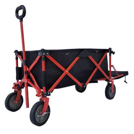 Chariot utilitaire robuste capacité pliable pliable extérieur chariot patio jardin chariot avec 2 porte-gobelets et roues pour camping et pique-nique 