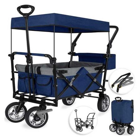 chariot de jardin pliant chariot de poussette convertible chariot d'extérieur pliable pour enfants et cargo rouge 