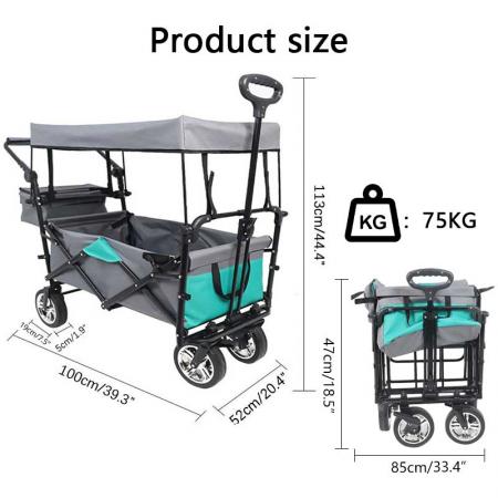 chariot de jardin de camping en plein air utilitaire pliable pliable robuste avec roues universelles 