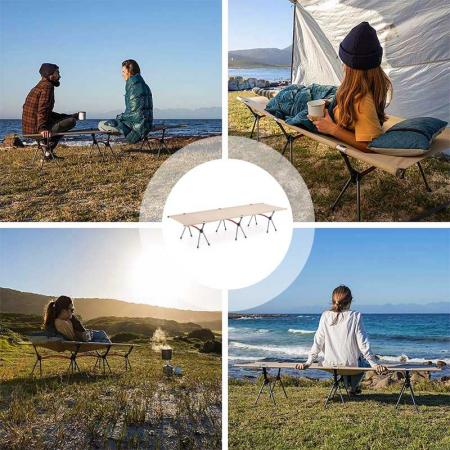 Mobilier pliant extérieur ultra-léger loisirs dormir en alliage d'aluminium plage portable lit de camping pliant extérieur 