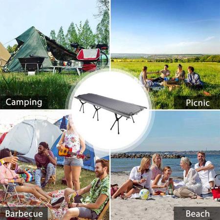 Lit pliant ultra-léger portable lit de camp pliant en aluminium camping en plein air randonnée lits de pêche avec sac de rangement pour adultes ou enfants 