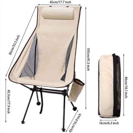Chaise de camping légère chaise pliante portable d'extérieur aviation en alliage d'aluminium chaise de camping pliante ultra-légère chaise de plage 