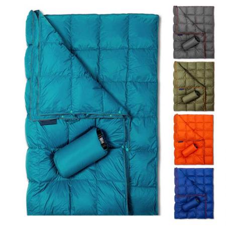 amazon vente chaude prix d'usine nylon couverture en duvet pliable imperméable camping en plein air couverture portable pour temps froid 