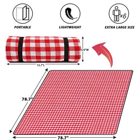 couverture de pique-nique imperméable - tapis de pique-nique extérieur pliable à 3 couches 