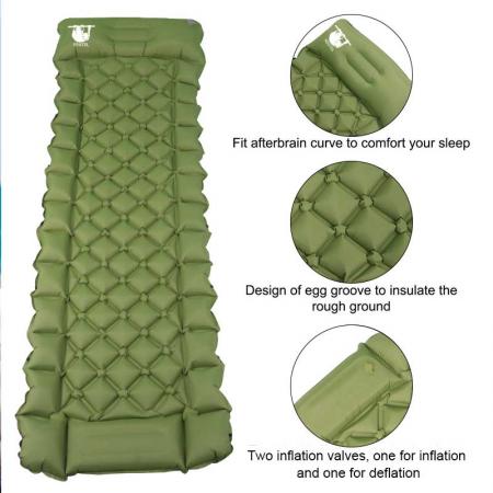 amazon vente chaude chine fournisseur personnalisé gonflable imperméable personnalisé matelas de couchage ultra-léger pour voyage 