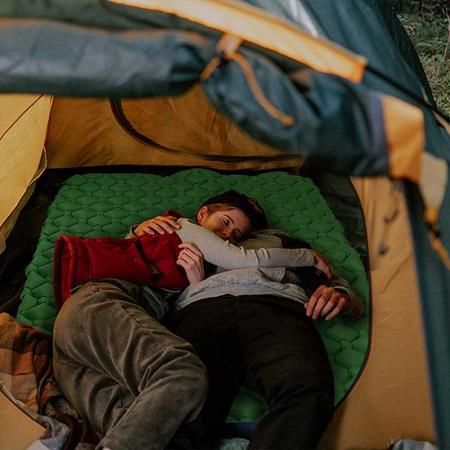 Matelas de couchage gonflable double matelas de couchage matelas de camping gonflable avec oreillers pour dormir deux personnes randonnée voiture camping 