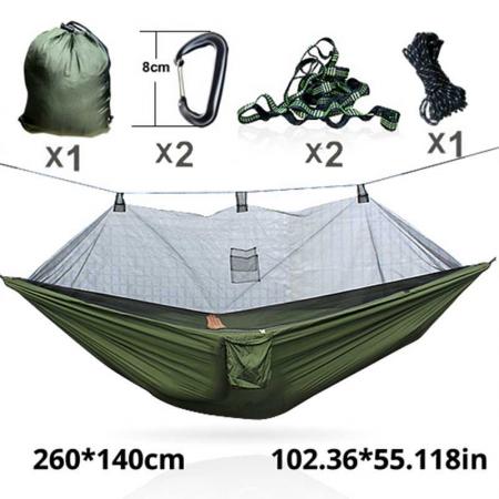 Camping en nylon hamac moustiquaire avec sangle d'arbre robuste pour voyage randonnée randonnée activités de plein air 