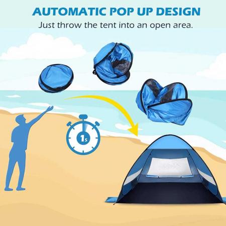 tente de plage légère pare-soleil de plage auvent cabana tentes de plage pour 3-4 personnes
 