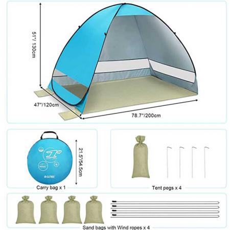 vente en gros tente de canopée de parasol de plage portable de haute qualité
 