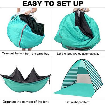 tente de pique-nique classée UPF50 + pour la protection UV tente de plage pop-up
 