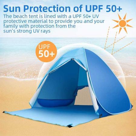 Tente de plage pop-up abri solaire/parasol automatique tente extérieure
 