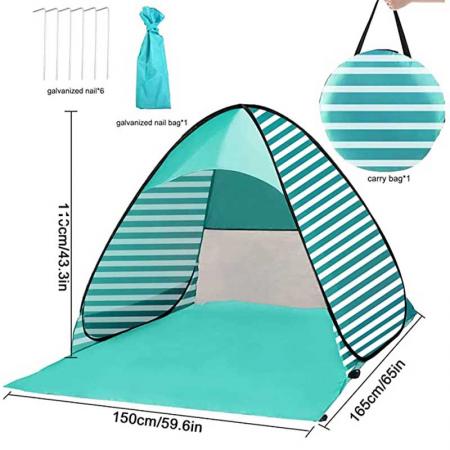 tente de pique-nique classée UPF50 + pour la protection UV tente de plage pop-up
 