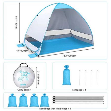 vente en gros abri de plage en plein air triangle camping parasol tente à baldaquin pliante
 