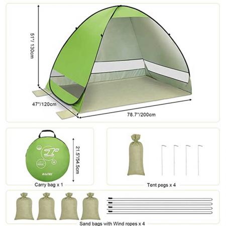 vente en gros abri de soleil pliant extérieur en fibre de verre grande tente de rideau de canopée de plage
 